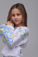 Сорочка вишиванка для дівчинки Козачок ОЛЬГА 122 см Жовто- блакитний  Фото №0