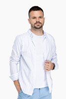 Рубашка с узором мужская FIGO 18407 S Бело-голубой (2000989736646S)