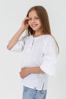 Сорочка з вишивкою для дівчинки Мережка Фіалка 104 см Білий (2000990558657A)(SC)  Фото №3