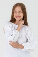 Сорочка з вишивкою для дівчинки Мережка Фіалка 104 см Білий (2000990558657A)(SC)  Фото №0