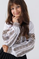 Сорочка з вишивкою для дівчинки ОЛЕКСАНДРА №1 146 см Коричневий (2000902491430A)(SC)  Фото №0
