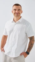 Рубашка классическая с узором мужская Redpolo 3952 4XL Белый
