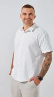 Рубашка классическая с узором мужская Redpolo 3952 4XL Белый  Фото №1