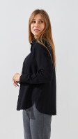 Купити Сорочка однотонна жіноча GENUA 2608 L Чорний Артикул: 2000999478420 Фото мініатюра № 5