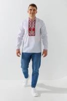Рубашка вышиванка мужская Француз XL Бело-красный  Фото №0