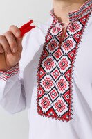 Сорочка вишиванка чоловіча  Француз S Біло-червоний  Фото №1