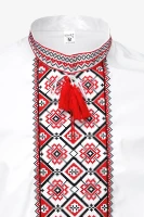 Сорочка вишиванка чоловіча  Француз 3XL Біло-червоний  Фото №2