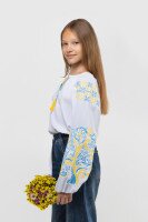Сорочка вишиванка для дівчинки Козачок ОЛЬГА 92 см Жовто- блакитний  Фото №3