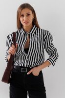 Купить Рубашка с узором женская LAWA WTC02360 XS Бело-черный Артикул: 2000990999375 Миниатюра фотографии № 1