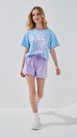 Шорты однотонные для девочки LAWA GBC02338 134 см Лавандовый