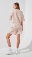 Купить Шорты трикотажные однотонные женские LAWA WBC02406 XS Светло-бежевый Артикул: 2000999216480 Миниатюра фотографии № 3