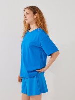 Купити Шорти трикотажні однотонні жіночі LAWA WBC02410 XS Синій Артикул: 2000999613777 Фото мініатюра № 3