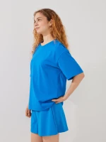 Купить Шорты трикотажные однотонные женские LAWA WBC02410 XL Синий Артикул: 2000999613814 Миниатюра фотографии № 3