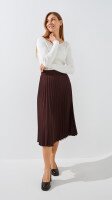 Купить Юбка однотонная женская GENUA G011229-0014 S Коричневый Артикул: 2000999478819 Миниатюра фотографии № 2