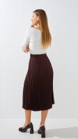 Купить Юбка однотонная женская GENUA G011229-0014 S Коричневый Артикул: 2000999478819 Миниатюра фотографии № 5