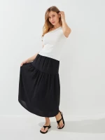 Купить Юбка однотонная женская GENUA G011229-0023 L Черный Артикул: 2000999483189 Миниатюра фотографии № 2