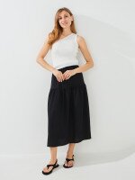 Купить Юбка однотонная женская GENUA G011229-0023 XS Черный Артикул: 2000999483158 Миниатюра фотографии № 1