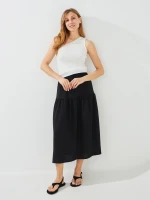 Купить Юбка однотонная женская GENUA G011229-0023 L Черный Артикул: 2000999483189 Миниатюра фотографии № 1