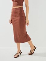 Купить Юбка однотонная женская GENUA G011229-0025K XS Коричневый Артикул: 2000999590672 Миниатюра фотографии № 1