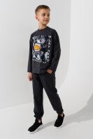 Спортивные штаны однотонные для мальчика LAWA BBC02324 122 см Графитовый  Фото №0