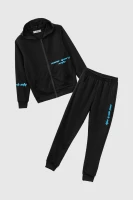 Спортивний костюм (кофта+штани) для хлопчика XHZ-0599 158 см Чорно-блакитний (2000990733016D)  Фото №5