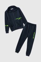 Спортивный костюм (кофта+штаны) для мальчика XHZ-0599 146 см Темно-синий с салатовым (2000990733054D)  Фото №5