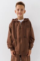 Спортивний костюм кофта+штани для хлопчика Waxmen 1114 140 см Кавовий (2000990751669W)  Фото №1