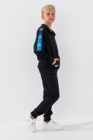 Спортивний костюм (кофта+штани) для хлопчика XHZ-0596 134 см Чорно-блакитний (2000990733153D)  Фото №1