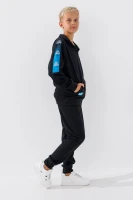 Спортивный костюм (кофта+штаны) для мальчика XHZ-0596 158 см Черно-голубой (2000990733139D)  Фото №1