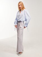 Купить Брюки палаццо однотонные женские GENUA 2650 2XL Серый Артикул: 2000999497537 Миниатюра фотографии № 3