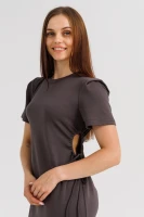 Сукня однотонна жіноча 9932 S Графітовий (2000990508843D)  Фото №2