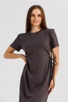 Платье однотонное женское 9932 S Графитовый (2000990508843D)  Фото №0