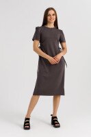 Платье однотонное женское 9932 S Графитовый (2000990508843D)  Фото №1