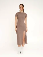 Платье однотонное женское LAWA WBC02371 XS Мокко  Фото №2
