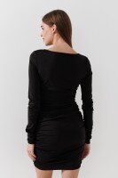 Купити Сукня однотонна жіноча LAWA WTC02427 XS Чорний Артикул: 2000990927415 Фото мініатюра № 5