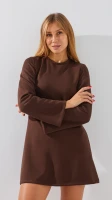 Купить Платье однотонное женское LAWA WTC02417 L Шоколадный Артикул: 2888000019172 Миниатюра фотографии № 2
