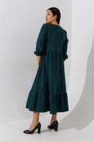 Купить Платье однотонное женское On me 2329 L Зеленый Артикул: 2000990374639 Миниатюра фотографии № 4