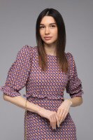Платье с узором женское Crep 90638 S Синий (200098949808018S)  Фото №1