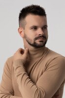 Светр однотонний чоловічий Stendo 2211 2XL Бежевий (2000989984559D)  Фото №2