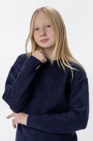 Свитер однотонный для девочки Lizi 3257 134 см Темно-синий (2000990096791D)  Фото №0