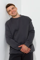 Світшот однотонний чоловічий LAWA MBC02335 2XL Темний графіт