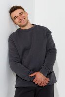 Світшот однотонний чоловічий LAWA MBC02335 S Темний графіт  Фото №0