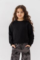 Свитшот однотонный унисекс First Kids 0069 116 см Черный  Фото №4