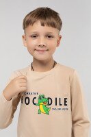 Лонгслів з принтом для хлопчика Baby Show 13046 110 см Бежевий (2000989920113D)  Фото №0
