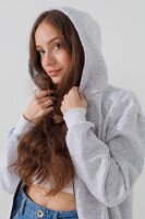 Толстовка однотонна жіноча Street 0923 XL Світло-сірий (2000990090812W)  Фото №2