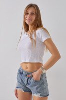 Топ однотонний жіночий  200284 S/M Білий  Фото №2