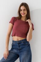 Топ однотонный женский 200284 L/XL Терракотовый  Фото №3