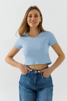 Топ однотонний жіночий  80677 L/XL Блакитний