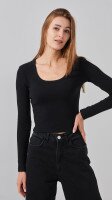 Купити Топ однотонний жіночий Bclothing 8854 L Чорний Артикул: 2000999178672 Фото мініатюра № 1