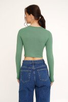 Купить Топ однотонный женский LAWA WBC02331 XS Оливковый Артикул: 2000990424884 Миниатюра фотографии № 4